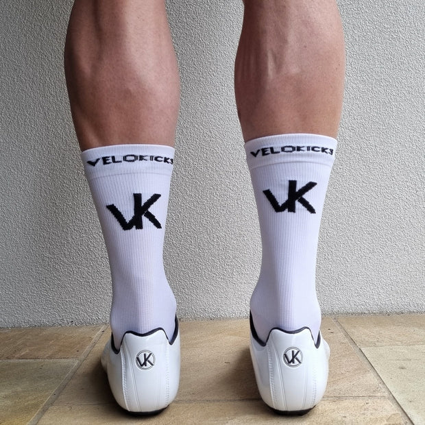 VeloKicks socks - white-Cycling Sock-VeloKicks-VeloKicks