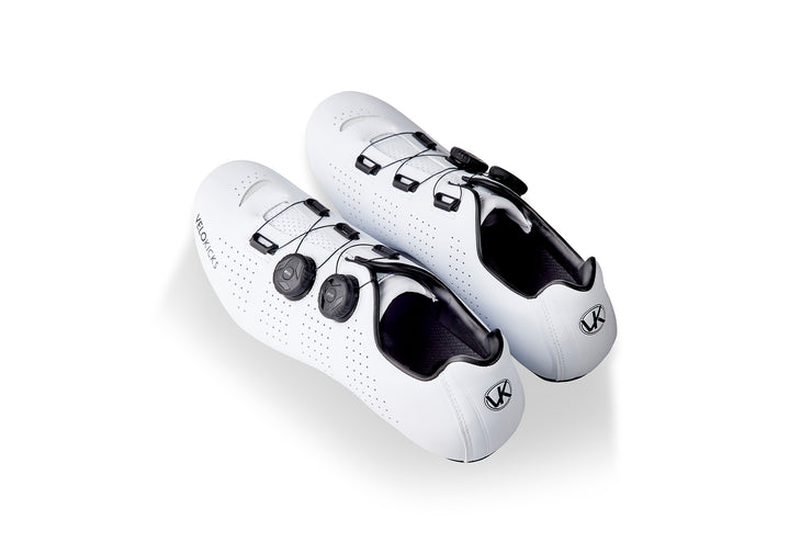 VeloKicks Blanco Dials - white road cycling shoes-Cycling Shoe-VeloKicks-VeloKicks