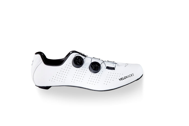 VeloKicks Blanco Dials - white road cycling shoes-Cycling Shoe-VeloKicks-40-VeloKicks