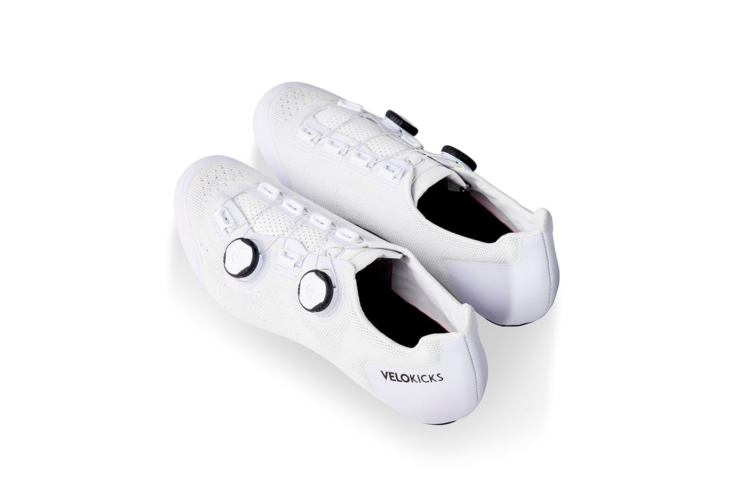 VeloKicks Flow knit - white road cycling shoes