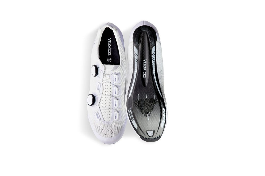 VeloKicks Flow knit - white road cycling shoes