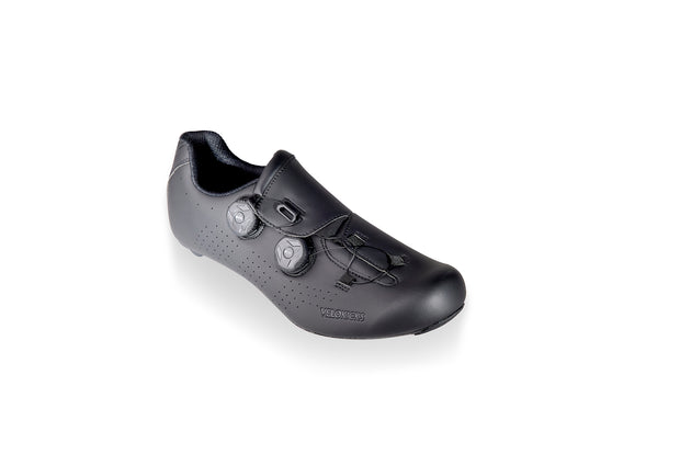 VeloKicks Nero - black road cycling dial shoes-Cycling Shoe-VeloKicks-VeloKicks