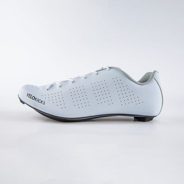 VeloKicks Blanco lace up - white road laced cycling shoes-Cycling Shoe-VeloKicks-VeloKicks