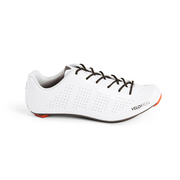 Blanco - Lace Up (classic finish) white cycling shoes-Cycling Shoe-VeloKicks-VeloKicks