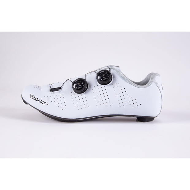 VeloKicks Blanco Dials - white road cycling shoes-Cycling Shoe-VeloKicks-38-VeloKicks