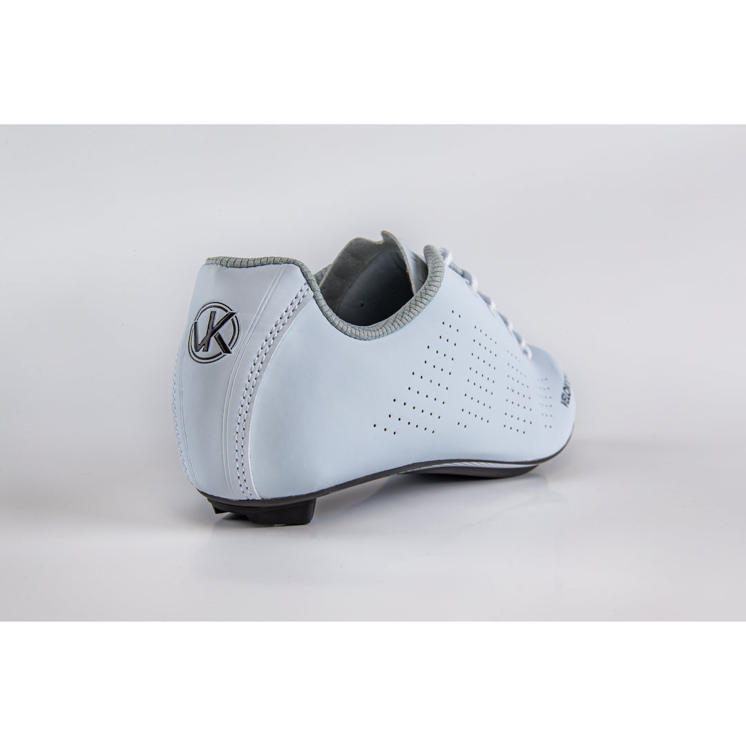 VeloKicks Blanco lace up - white road laced cycling shoes