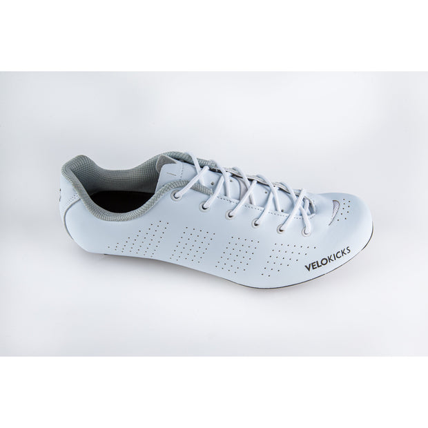 VeloKicks Blanco lace up - white road laced cycling shoes-Cycling Shoe-VeloKicks-VeloKicks