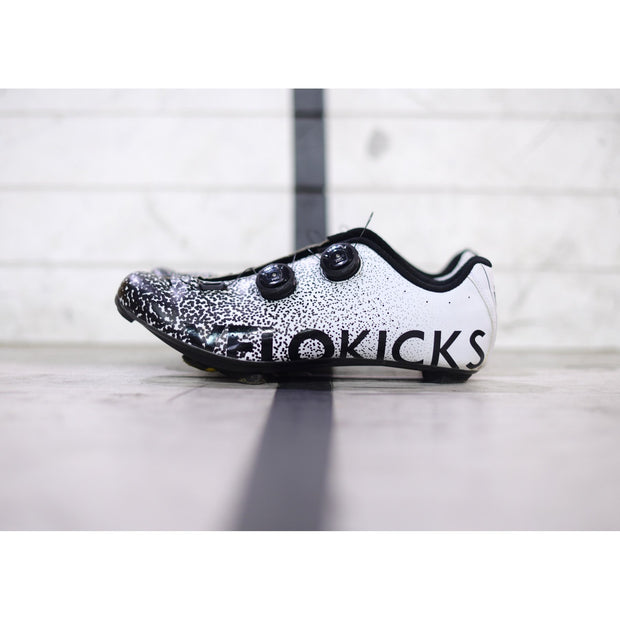 VeloKicks Season 3: (dot) - black/white road cycling dial shoes-Cycling Shoe-VeloKicks-38-VeloKicks